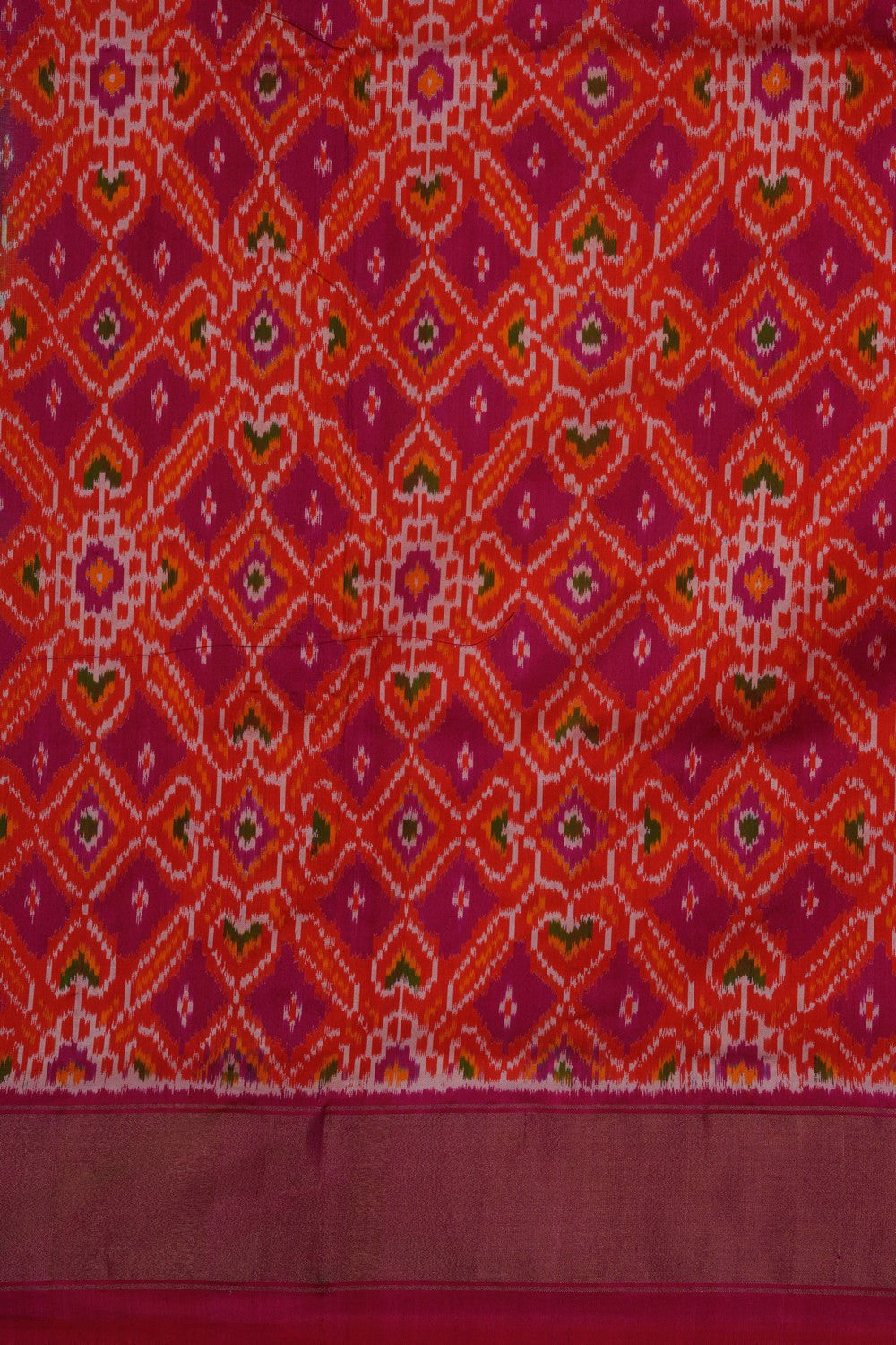Image of Pochampally Ikat Silk Green Saree